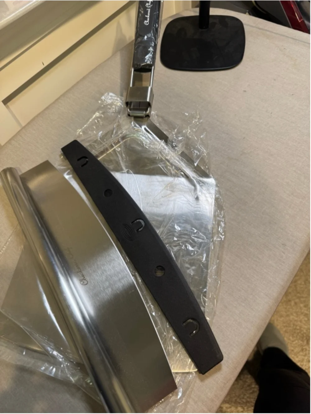 Checkered Chef Silver and Black Pizza Peel/Spatula & Cutter and Peel Set